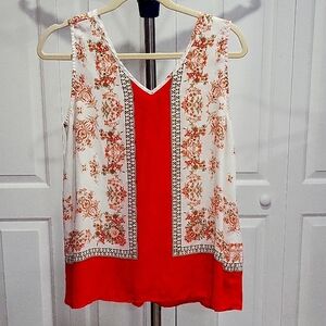 Orange and white Violet + Claire tank top, size medium